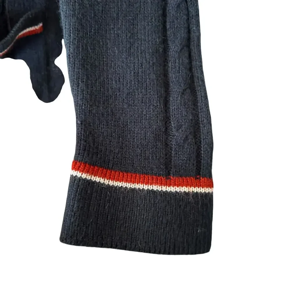 Vintage 50s/60s Cable Knit Sweater Vest Set Black Small - Picture 12 of 16